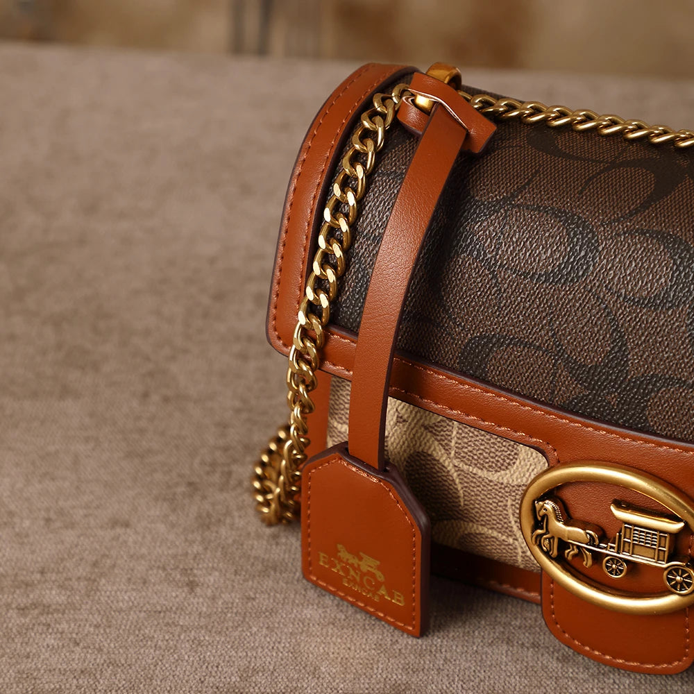 Bolso de lujo ligero para mujer 2026, nuevo bolso de hombro/axilar de alta gama con contraste de color, bandolera de diseñador a la moda, pequeño y cuadrado.