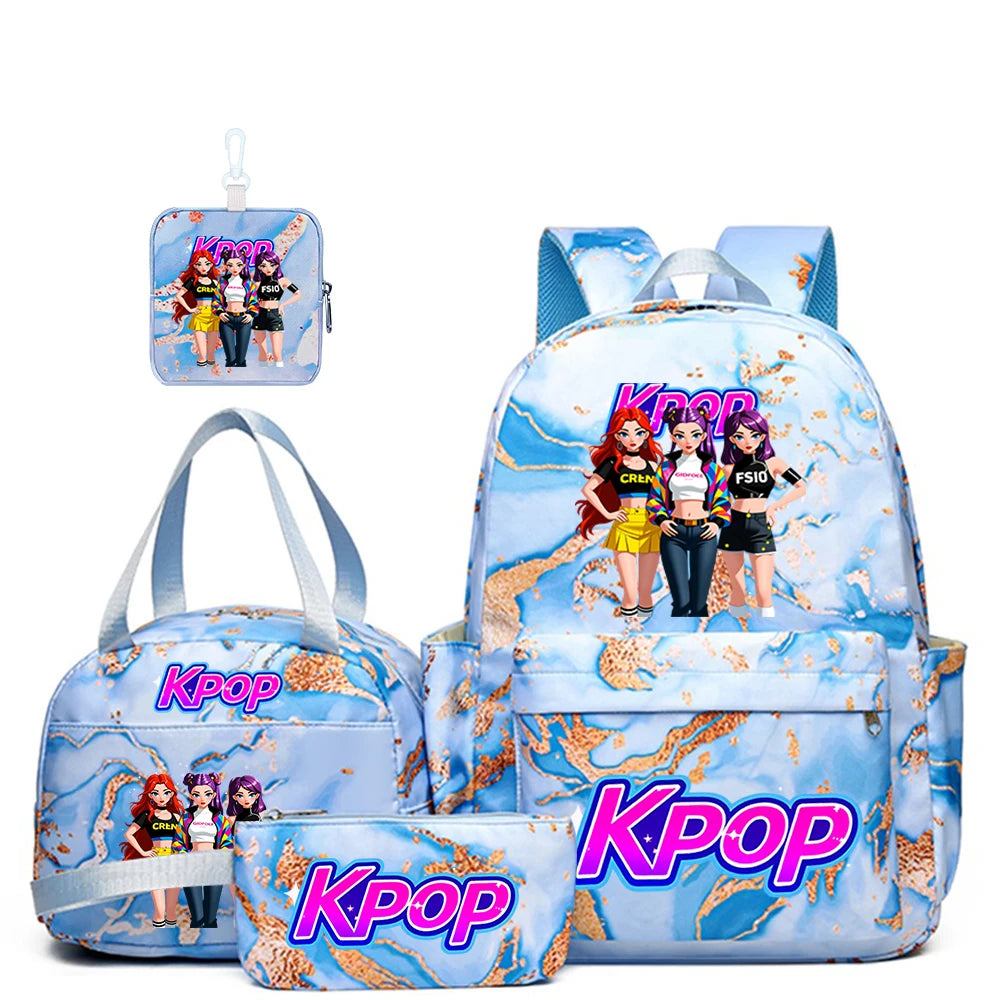 Juego de 4 mochilas con diseño de grupo femenino de K-POP. El regalo perfecto para los fans del kpop.