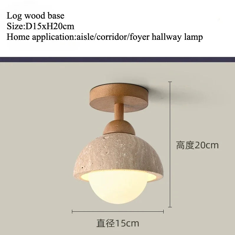Lámpara de techo LED de piedra travertino, accesorio de iluminación para pasillo, sala de estar, comedor, decoración de dormitorio, lámpara de techo