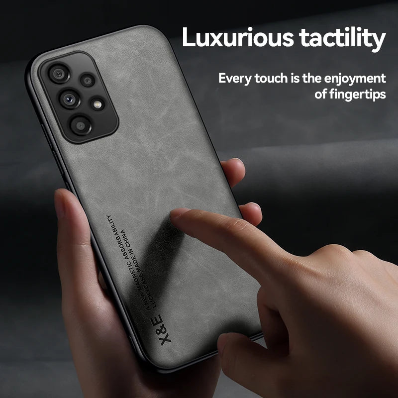 Funda de teléfono de cuero esmerilado magnético con placa de hierro oculta para Xiaomi 17 Pro Max 15T 15 14 14T 13 13T 12 12T 11 11T Pro