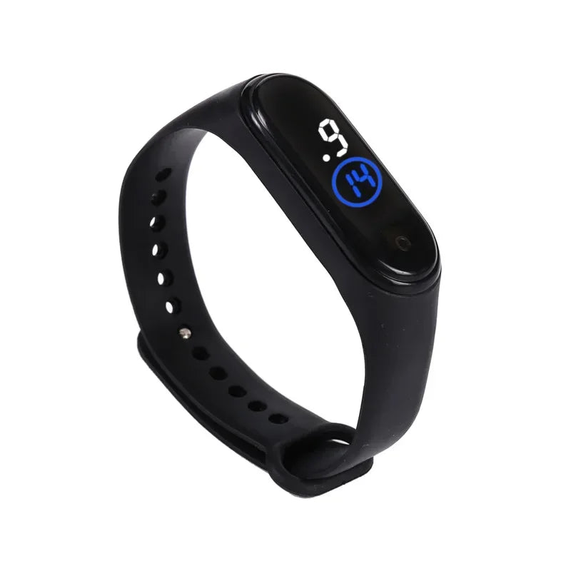Reloj deportivo resistente al agua para niños, reloj Digital LED con pantalla táctil inteligente, correa de silicona de dos tonos, reloj para hombres y mujeres, reloj para estudiantes