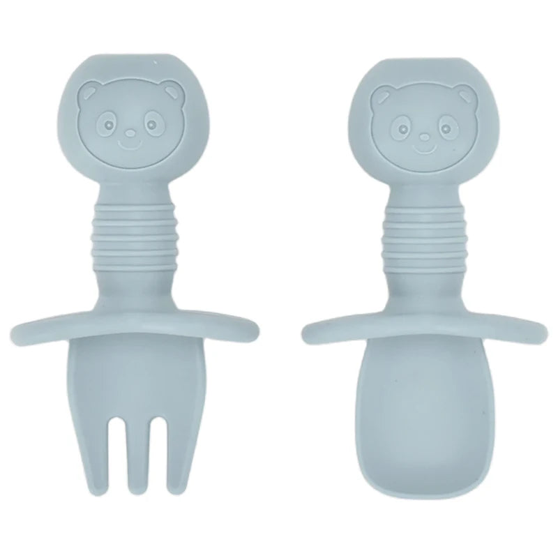 4 unids/set plato de comedor de silicona seguro para bebé, platos sólidos de dibujos animados para niños, juego de vajilla para bebé con cara sonriente, plato Retro para niños
