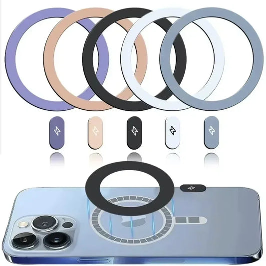5-1 Uds Magsafe placa magnética anillo pegatina de Metal para iPhone16 15 14 teléfono móvil Lightning Magsafe pegatina para cargador de coche inalámbrico