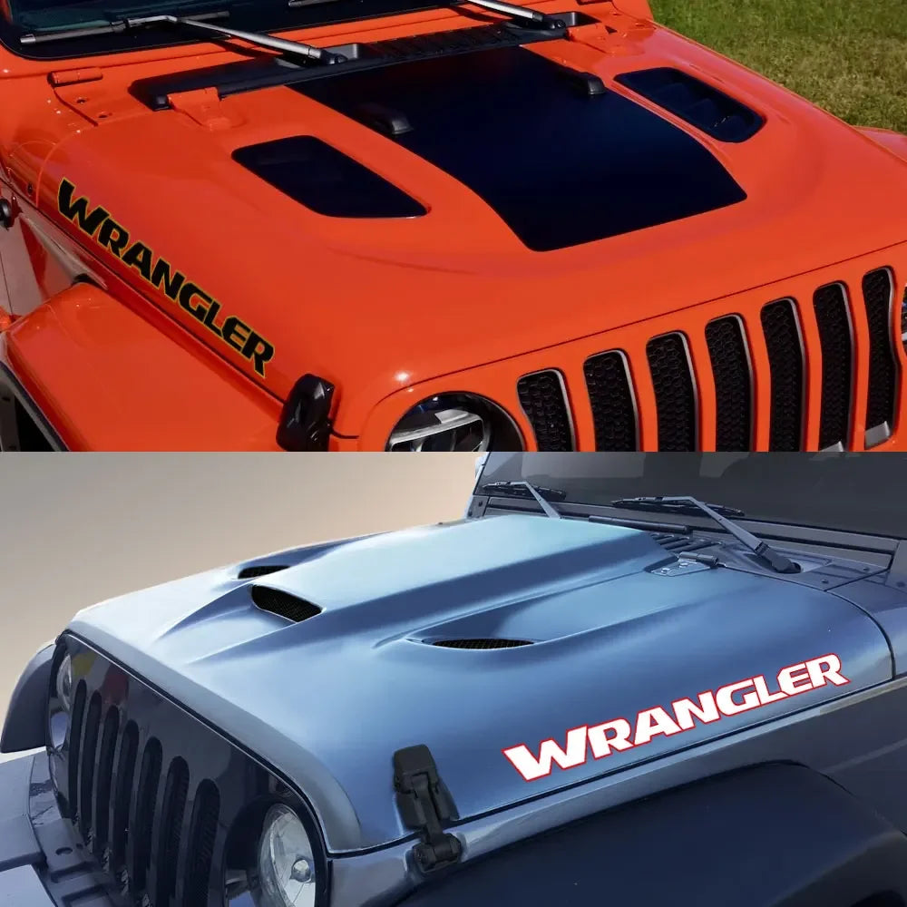 Para Jeep Wrangler JK JL TJ YJ ilimitado Sahara cubierta de capó de coche pegatinas de motor DIY accesorios de sintonización calcomanías de decoración de capó de vinilo