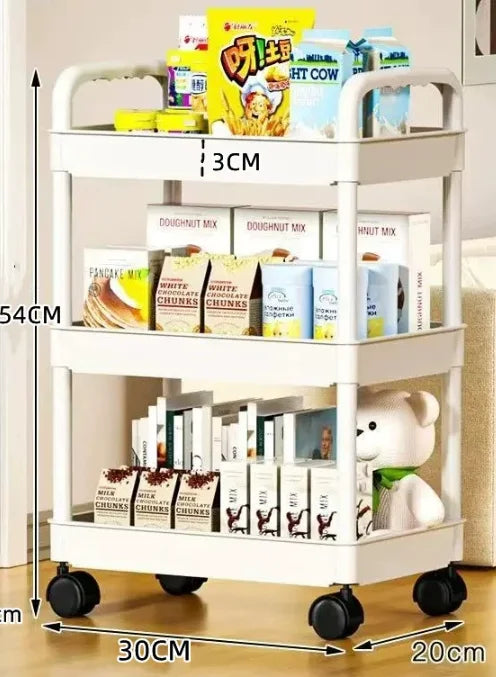 Estante de almacenamiento de carrito pequeño para baño, cocina casera, libro de aperitivos multicapa, móvil con ruedas, estante de almacenamiento de pie