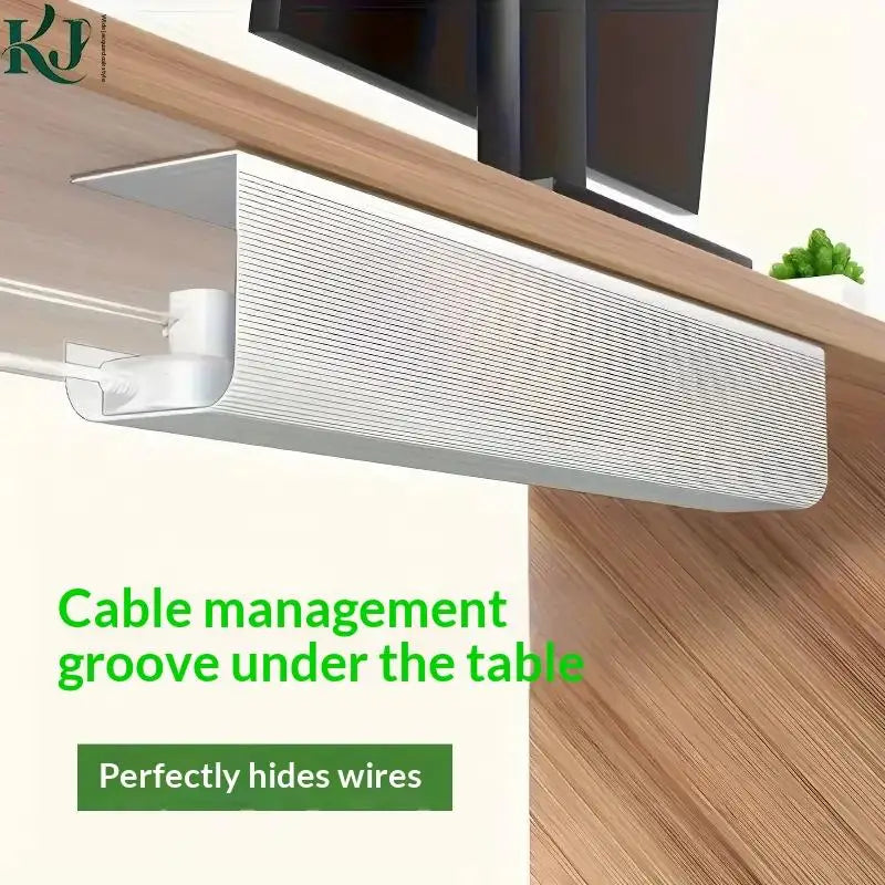Nuevo Organizador de Cables de PVC para Debajo de la Mesa, 40 cm/15.75 Pulgadas, Sin Perforaciones, Organizador de Cables para Oficina, Fácil Instalación, Montaje en Pared