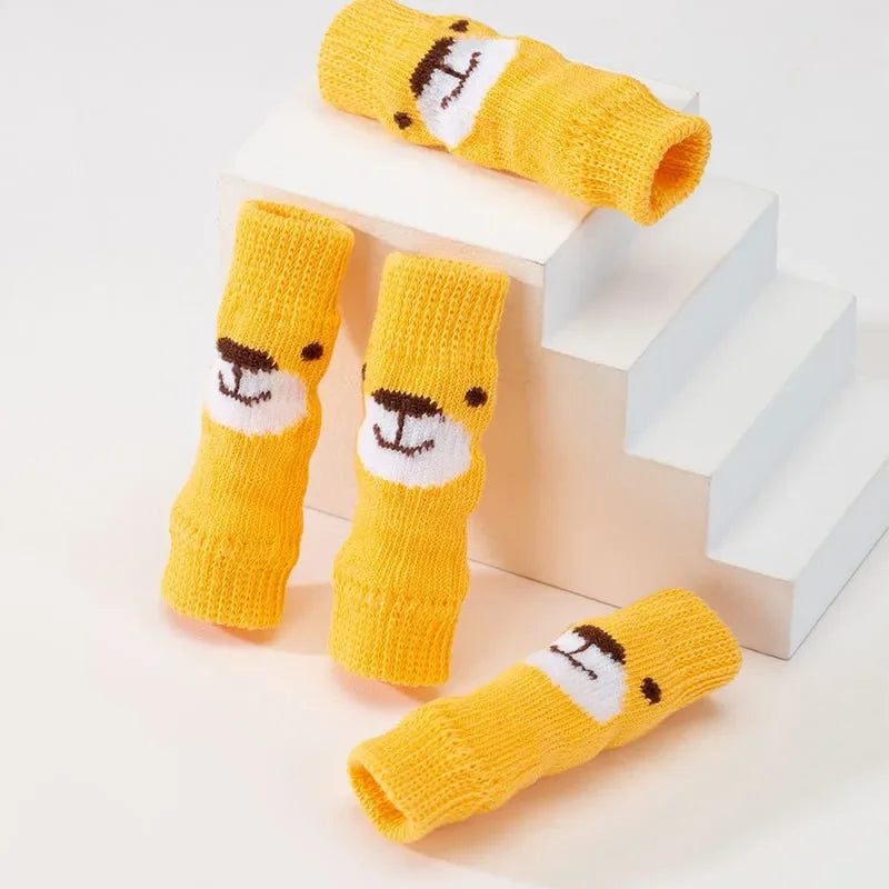 4Pcs/Set Pet Socks Anti Slip Dog Foot Cover Set Teddy Dog Shoes Set 4 Dogs Socks Puppy Socks Dogs Shoes for Small Dogs