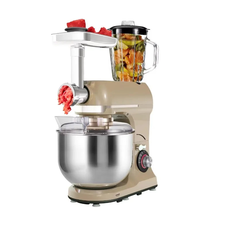 Batidora de Pedestal Multifuncional de 7L y 1300W, Batidora Eléctrica de Alimentos con Licuadora de 1.5L y Picadora de Carne, Suministro de Fábrica