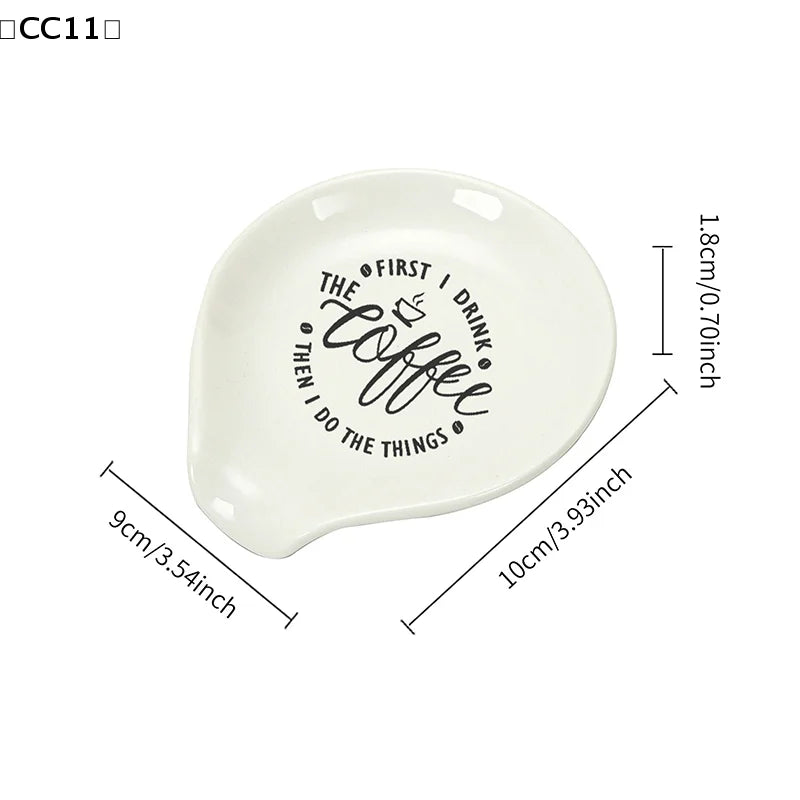 Soporte y bandeja versátil de cerámica blanca, perfecto para cucharas de café y sopa, organizador de cocina, utensilios de cocina, vajilla〔CC11〕