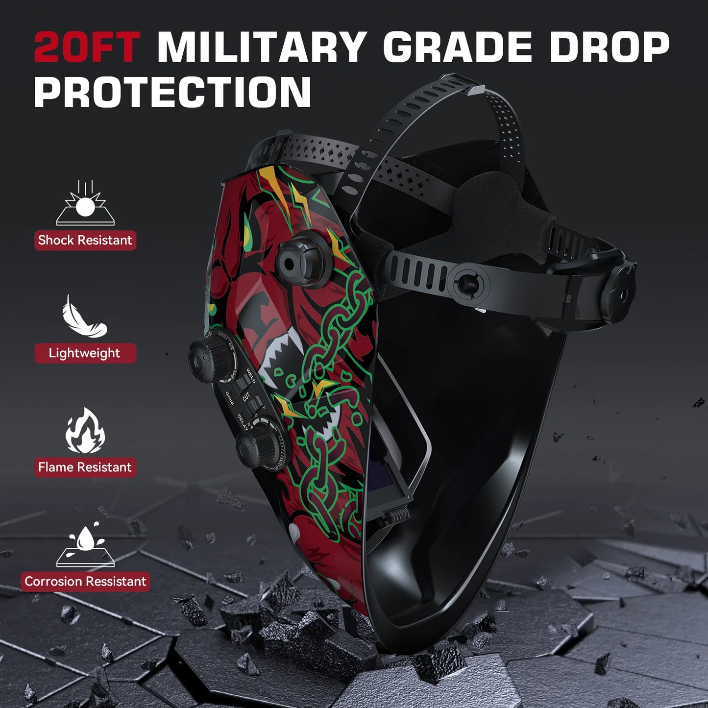 ARCCAPTAIN casco de soldadura con oscurecimiento automático 4 Sensor de arco DIN4 1/1/1/1 con gran visión máscara de soldadura de Color verdadero para MIG MAG TIG