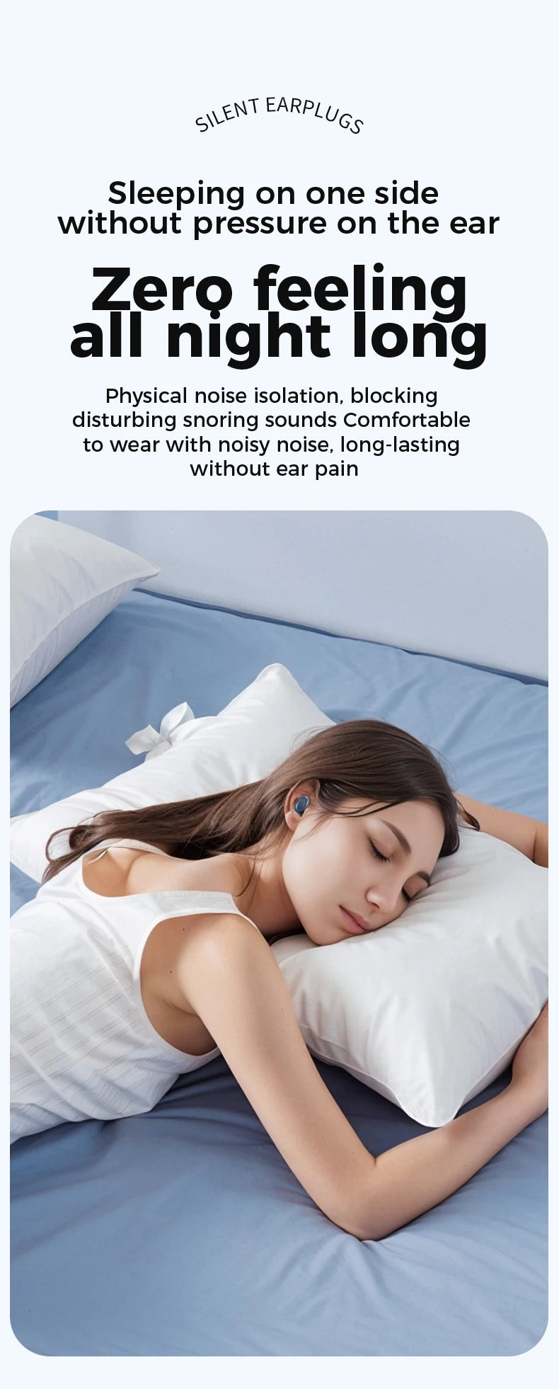 Tapones para los oídos silenciosos para dormir, reducción de ruido, súper suaves, reutilizables, protección auditiva, tapones antiruido para conciertos, viajes y trabajo