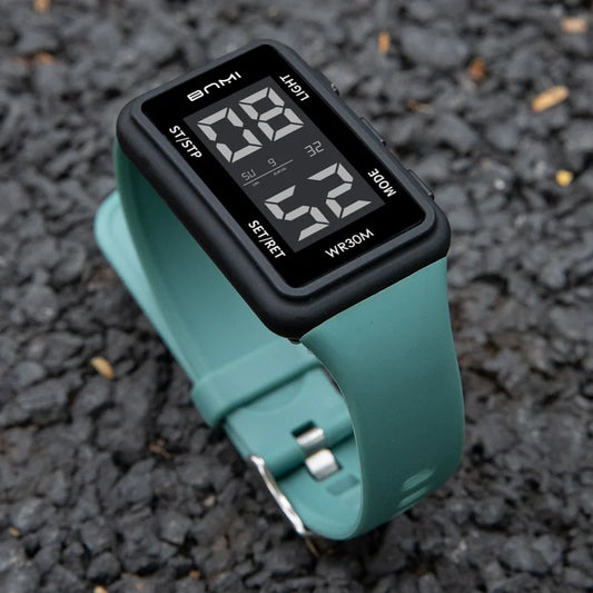 2025 Reloj electrónico deportivo rectangular para hombre, resistente al agua, alarma de luz nocturna, reloj Digital ligero y portátil para hombre