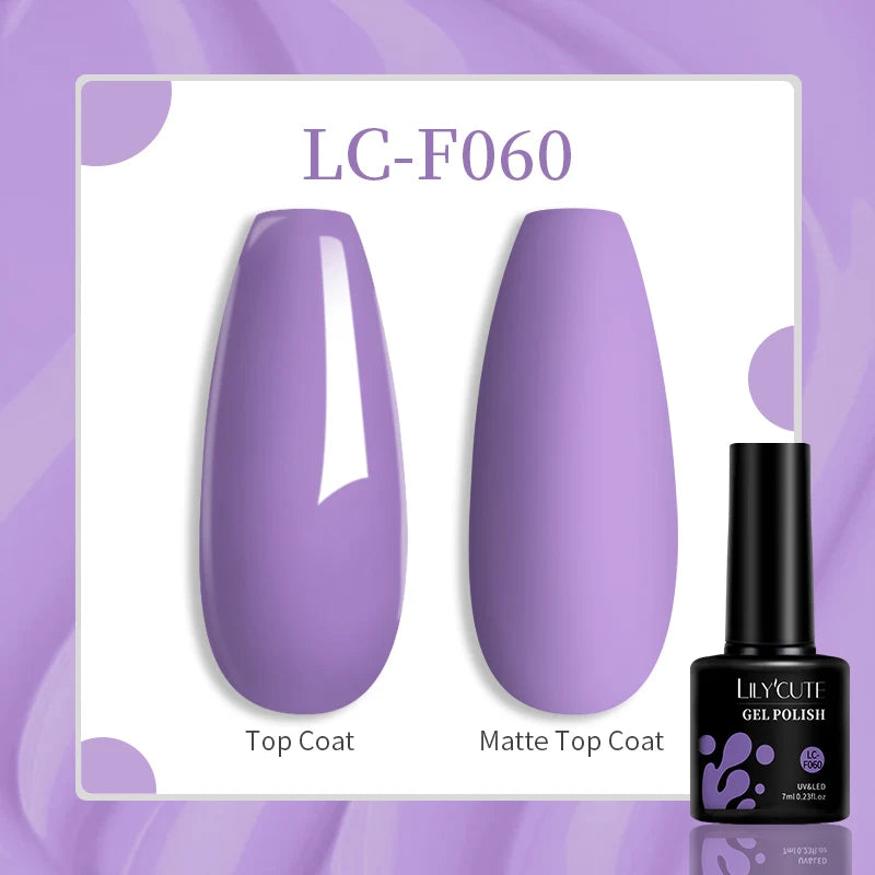 LILYCUTE-esmalte en Gel para uñas, barniz semipermanente para manicura, con LED UV, 129 colores, 7ML