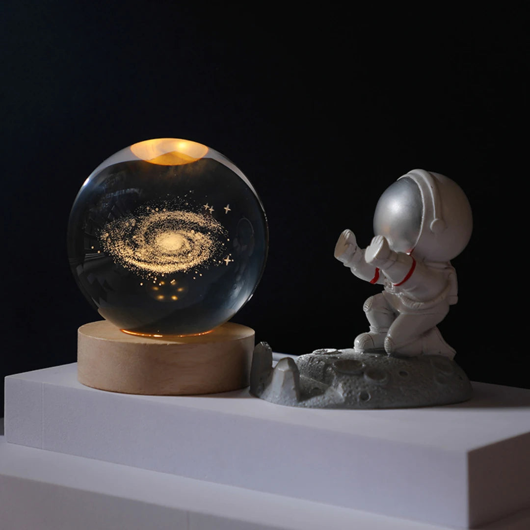 Bola de Cristal 3D de 6 cm, Planeta de Cristal, Lámpara Nocturna, Sistema Solar Grabado con Láser, Globo Astronómico, Regalo de Cumpleaños, Decoración de Escritorio para el Hogar