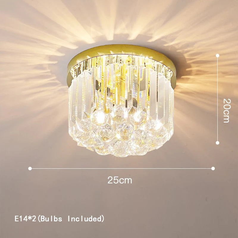 Luces de techo LED redondas clásicas, candelabros de cristal de lujo, decoración del hogar, plafón para sala de estar