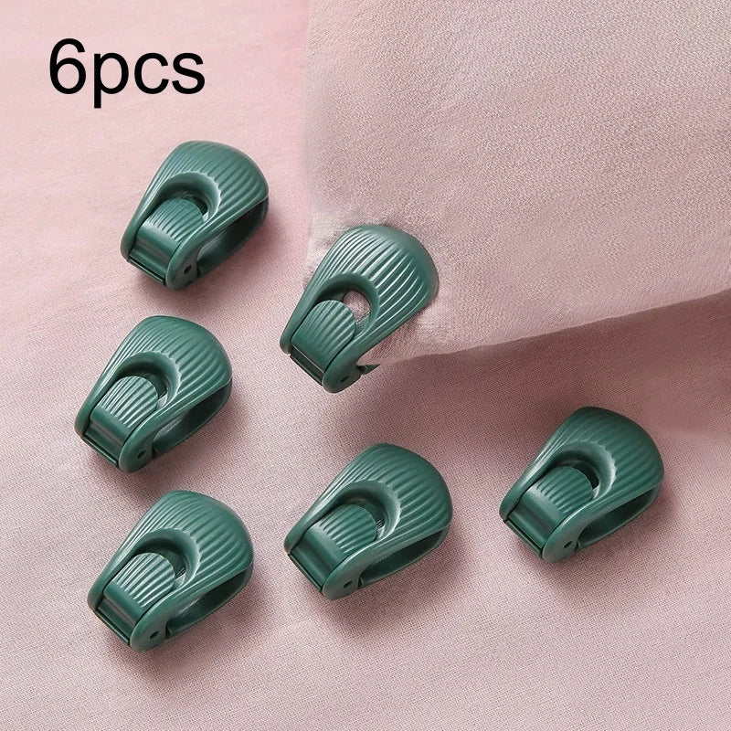6 clips para funda nórdica, clips antideslizantes para soporte de edredón, soporte para sábanas de edredón, sujetadores para edredón, pinzas sin pines, fijador de edredón de plástico
