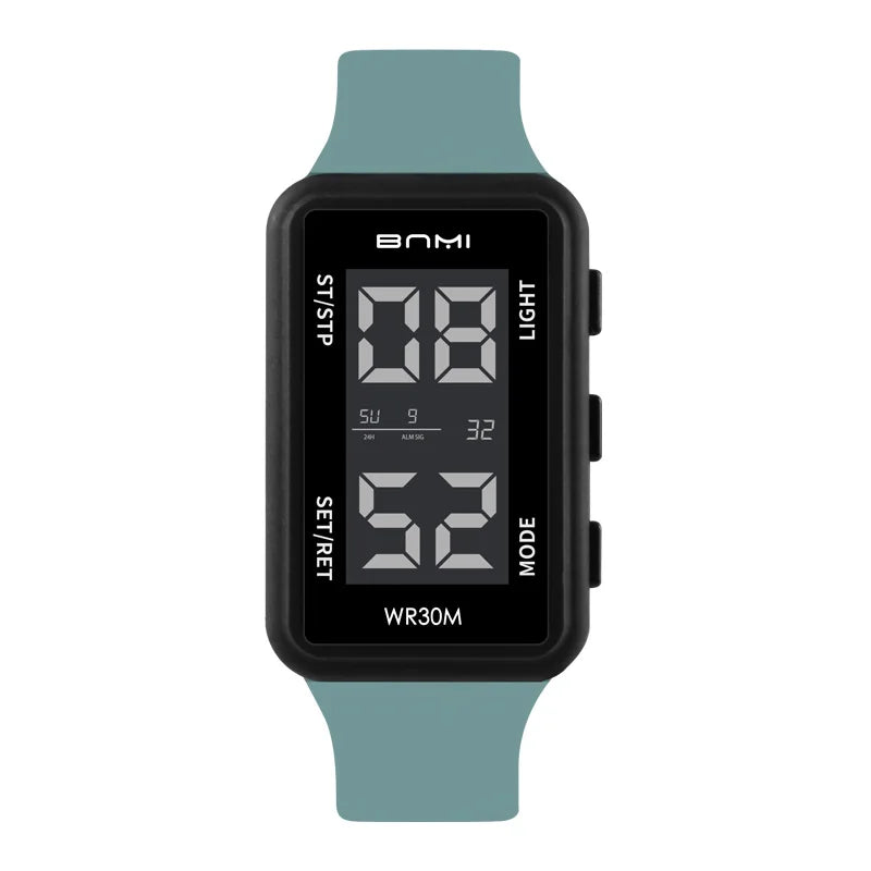2025 Reloj electrónico deportivo rectangular para hombre, resistente al agua, alarma de luz nocturna, reloj Digital ligero y portátil para hombre