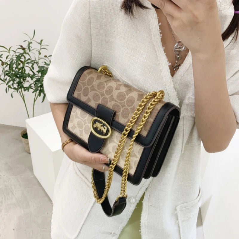 Bolso Popular de moda para mujer, bolso de hombro con cadena de marca de tendencia, bolso cruzado clásico de alta calidad para mujer, bolso de lujo de diseñador