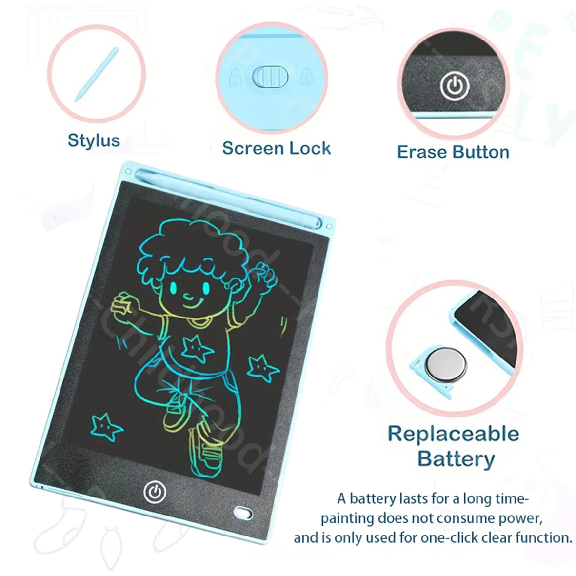 Tableta de escritura LCD de 8.5 pulgadas, tableta de dibujo digital, blocs de escritura a mano, tableta electrónica portátil para niños de 3, 4, 5, 6, 7 y 8 años.