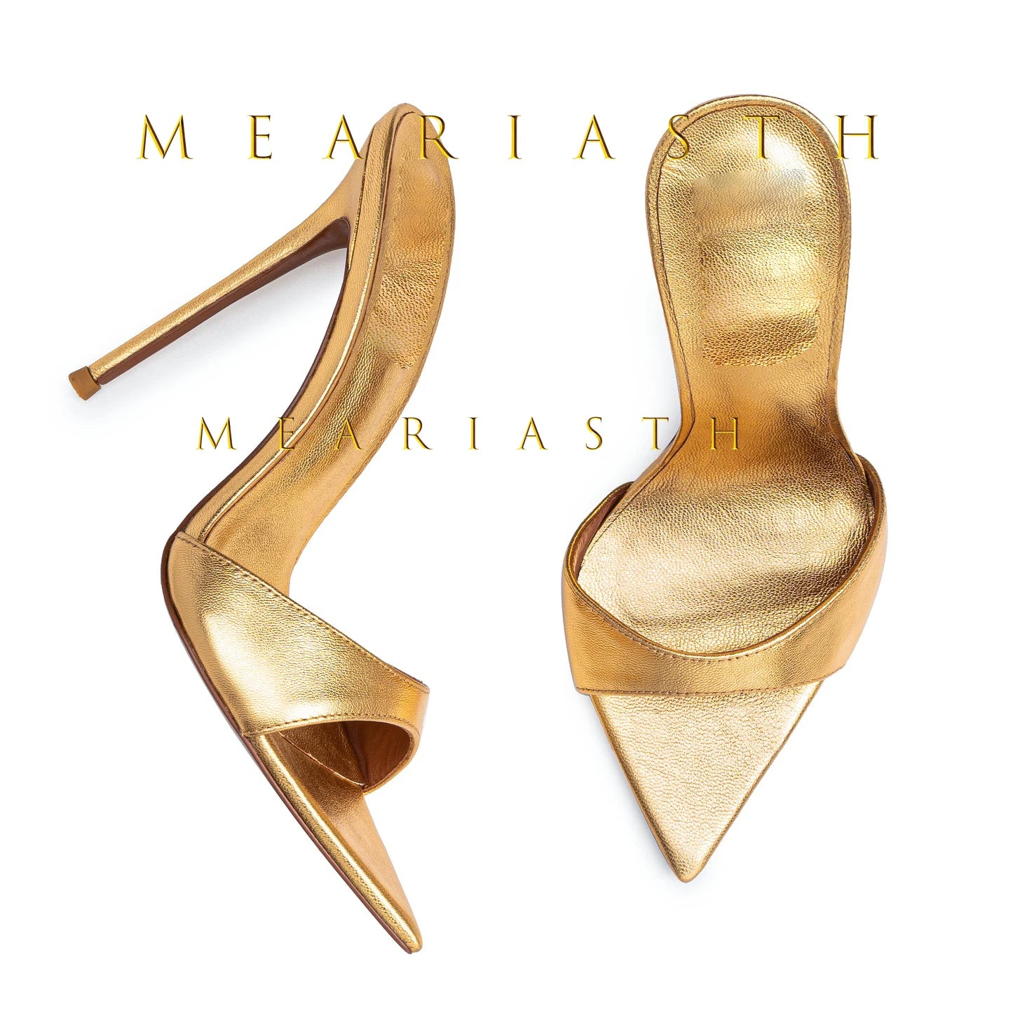 2025 Peep Toe Sexy verano mujer mulas bombas sandalias elegante súper fino tacones altos mula Oficina señora zapatos de fiesta zapatillas sandalias