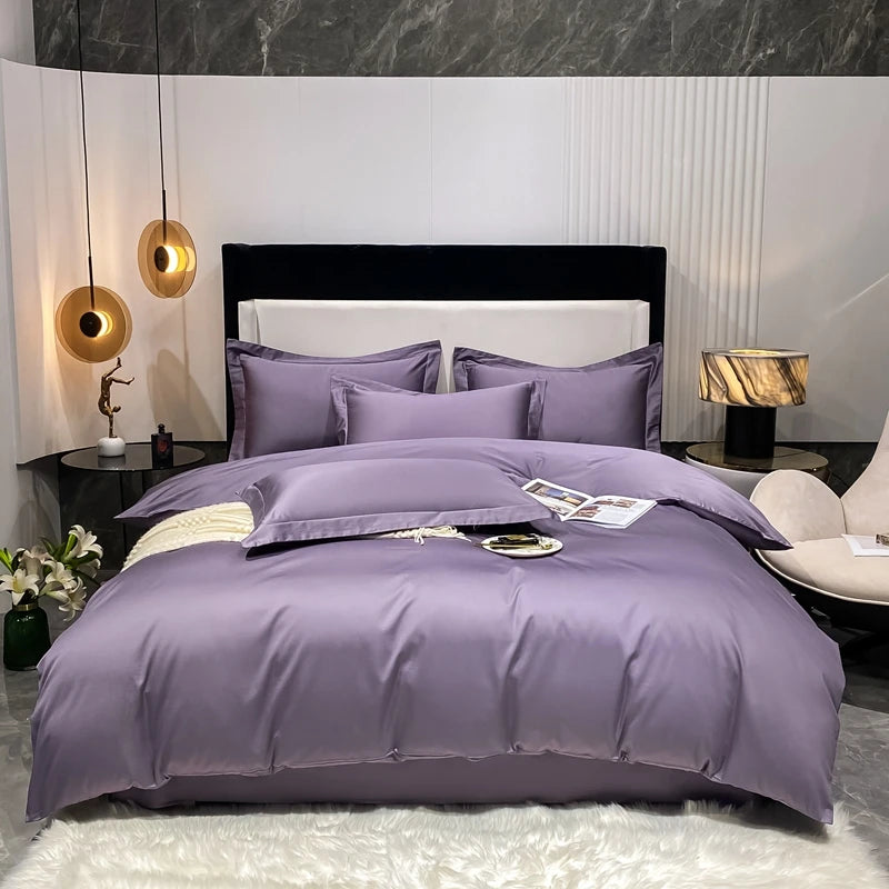 Juego de cama de lujo 100% algodón egipcio funda nórdica funda de almohada Ru Europa doble tamaño Queen King ropa de cama juegos de sábanas suaves