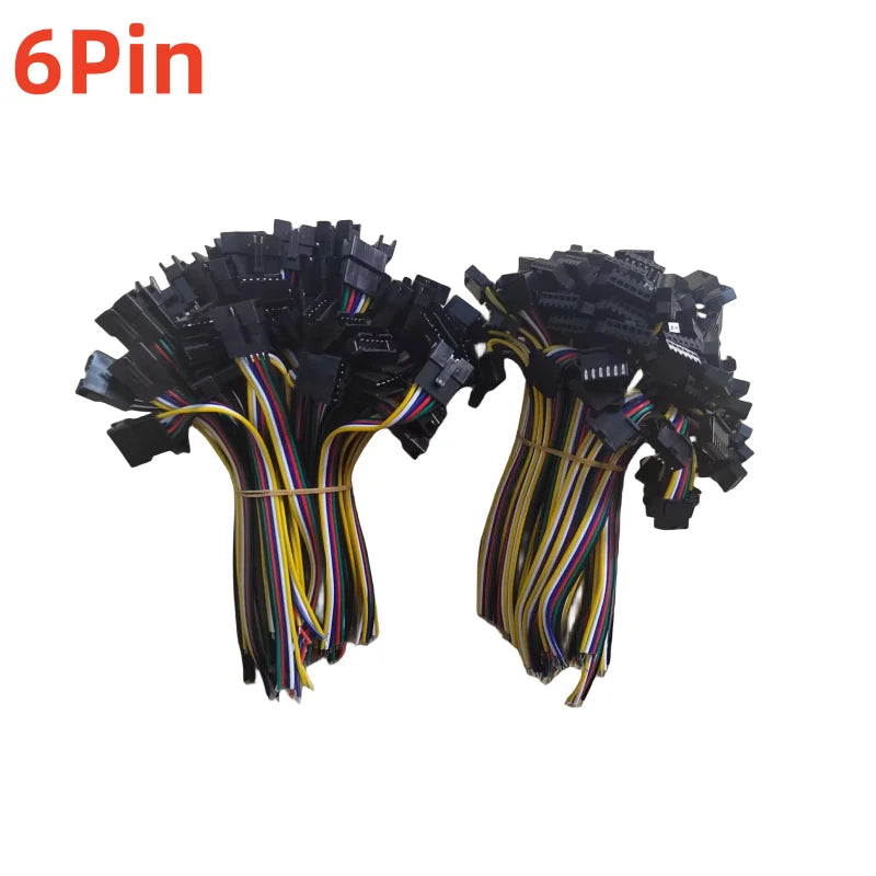 100 pares 2 pines/3 pines 4 pines 5 pines 6 pines JST conector Led macho a hembra cable de 15cm para 2811 5050 RGB RGBW RGBCCT controlador de lámpara de tira Led