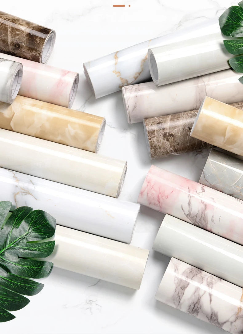 Papel tapiz adhesivo de pared de 80cm de ancho, lámina impermeable a prueba de aceite, pegatina decorativa de mármol, papel decorativo para renovación de baño y cocina