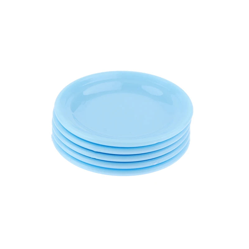 Mini platos de comida para casa de muñecas, plato de comedor de simulación para casa de muñecas, accesorios de cocina, juguetes para juego de imitación, 5 uds.