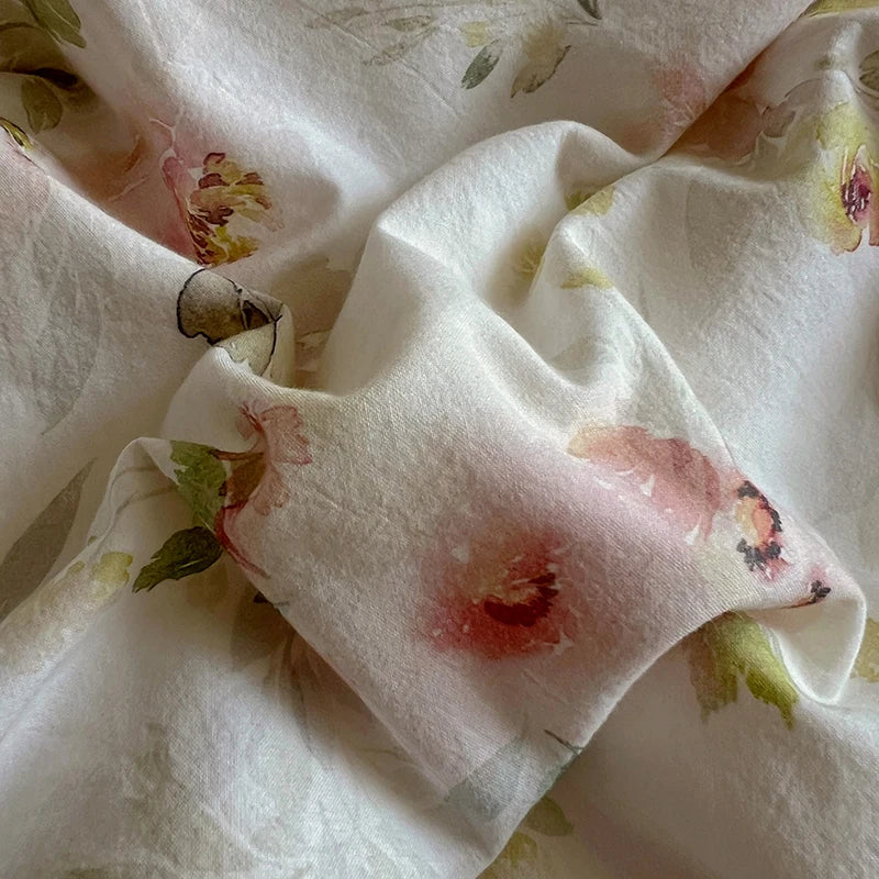 Juegos de funda nórdica de algodón lavado, juego de cama con estampado de flores individual/Queen/king, estilo princesa, funda de couette de 220x240 con encaje