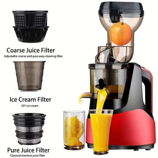Extractor de Jugos Centrífugo de Boca Ancha para Frutas, Exprimidor Compacto, Máquina para Hacer Jugos, Exprimidor de Jugos Frescos, Fácil de Limpiar