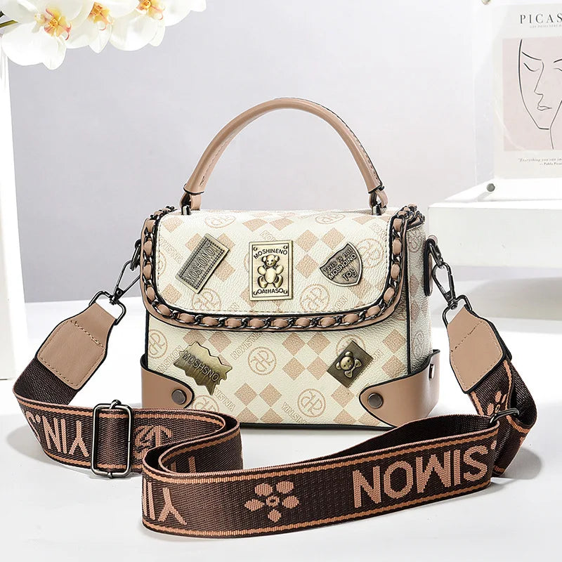 Bolsos de lujo de diseñador, bolsos de mano Vintage de cuero suave para mujer, bolsos de mensajero de alta calidad, bolso cuadrado pequeño de hombro para mujer