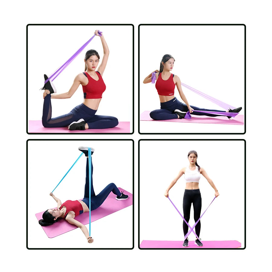 Bandas elásticas de entrenamiento largo, banda de resistencia para Yoga, Pilates, para ejercicio físico de la parte inferior del cuerpo, fuerza en el hogar