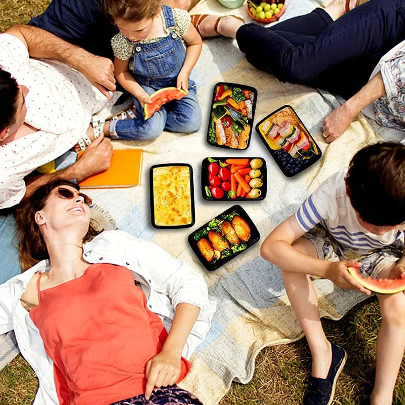 Paquete de 15 contenedores de preparación de comidas, contenedores de almacenamiento de alimentos seguros para microondas con tapas, fiambrera Bento de plástico apilable desechable