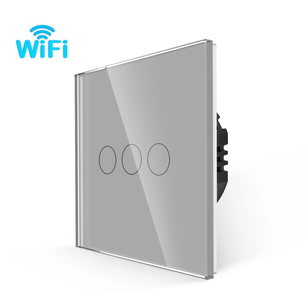 Bingoelec-interruptor de luz inteligente gris y enchufe de pared WiFi con Panel de cristal, interruptores con enchufes para mejorar el hogar