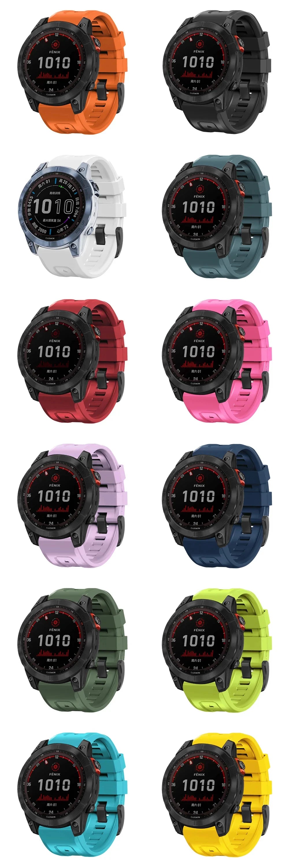 Correa deportiva de silicona QuickFit de 26 y 22mm para Garmin Fenix 7 7X PRO 6 6X GPS 5 5X Plus 3 HR Epix Pro instinto 2X