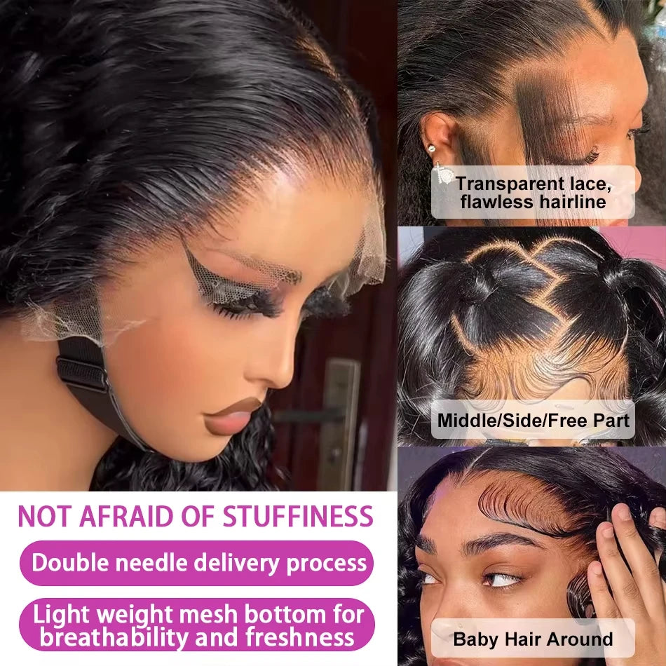 Peluca Frontal de onda profunda suelta 13x6 Hd de 250 de densidad, pelucas de encaje transparente de 30 y 40 pulgadas, peluca con malla Frontal rizada de cabello humano 100% para mujeres