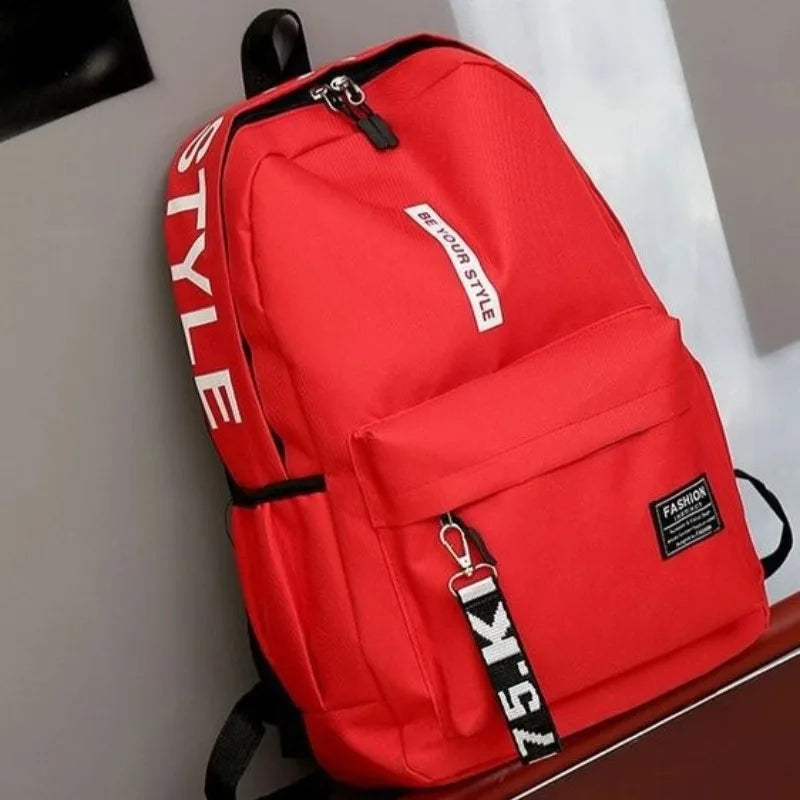 Mochila de tendencia de moda para hombres y mujeres, bolsa para estudiantes de secundaria, gran capacidad, versión coreana de th