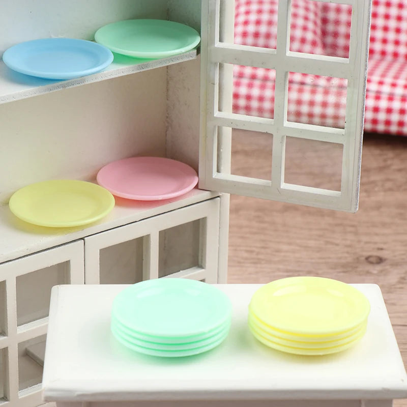 Mini platos de comida para casa de muñecas, plato de comedor de simulación para casa de muñecas, accesorios de cocina, juguetes para juego de imitación, 5 uds.