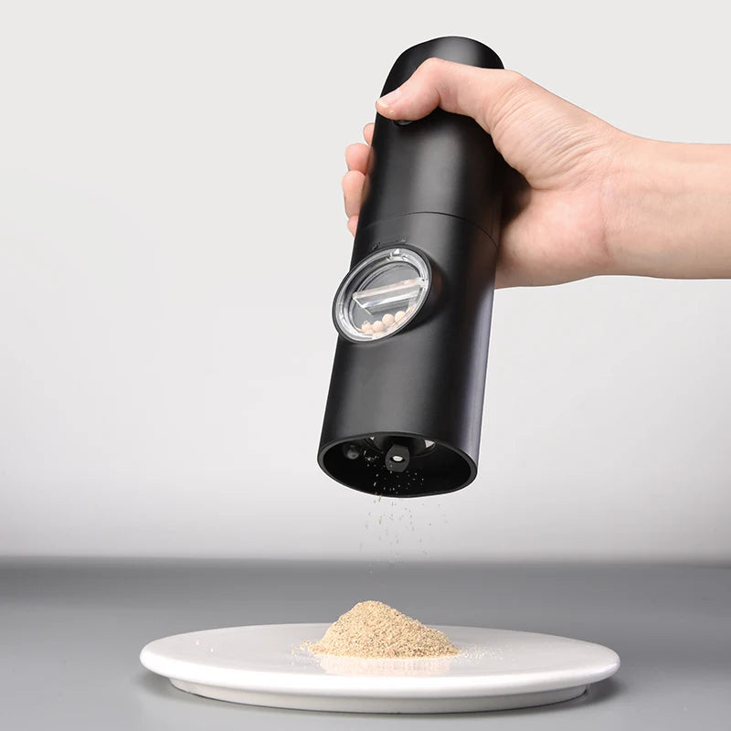 Juego de molinillos de pimienta eléctricos automáticos, molinillo de sal y pimienta con grosor ajustable, molinillo de especias para cocina, 1 ud./2 uds.