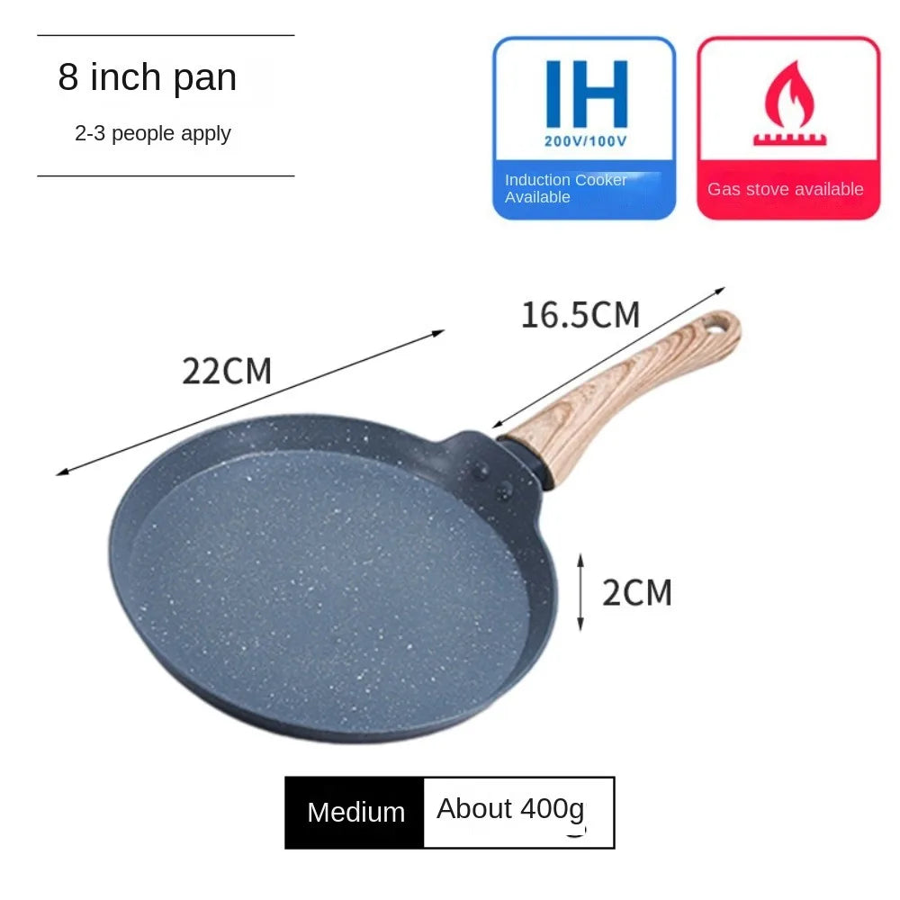 Olla para panqueques japonesa duradera de 6/8/10 pulgadas, sartén antiadherente fácil de limpiar, cocina para desayuno, Cocina de Inducción de Gas