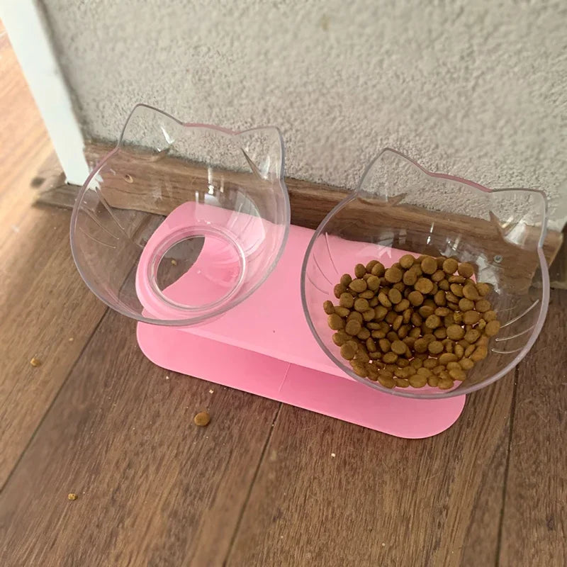 Cuenco doble antideslizante para perros y gatos, cuenco con soporte para alimentación de mascotas, cuenco de agua para gatos, cuencos para comida para mascotas, alimentador para perros, suministros de productos