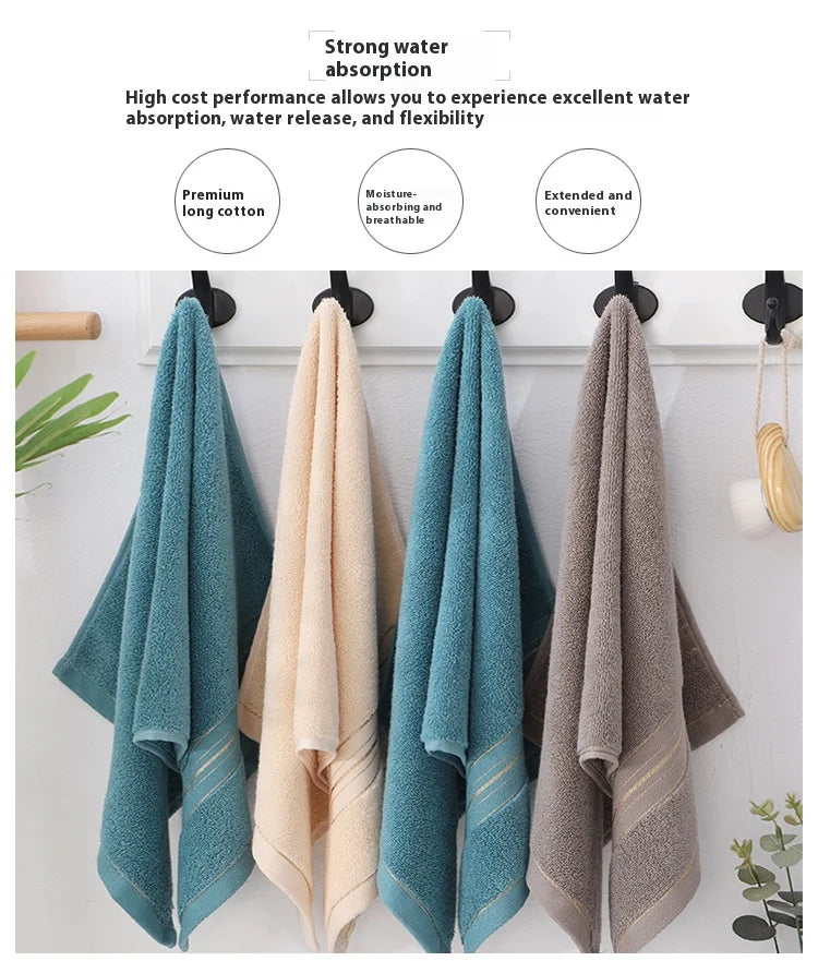 Toalla facial totalmente de algodón Clase A, Jacquard absorbente grueso, poliéster, algodón, agradable para la piel, Toalla de baño de algodón puro, toalla para adultos