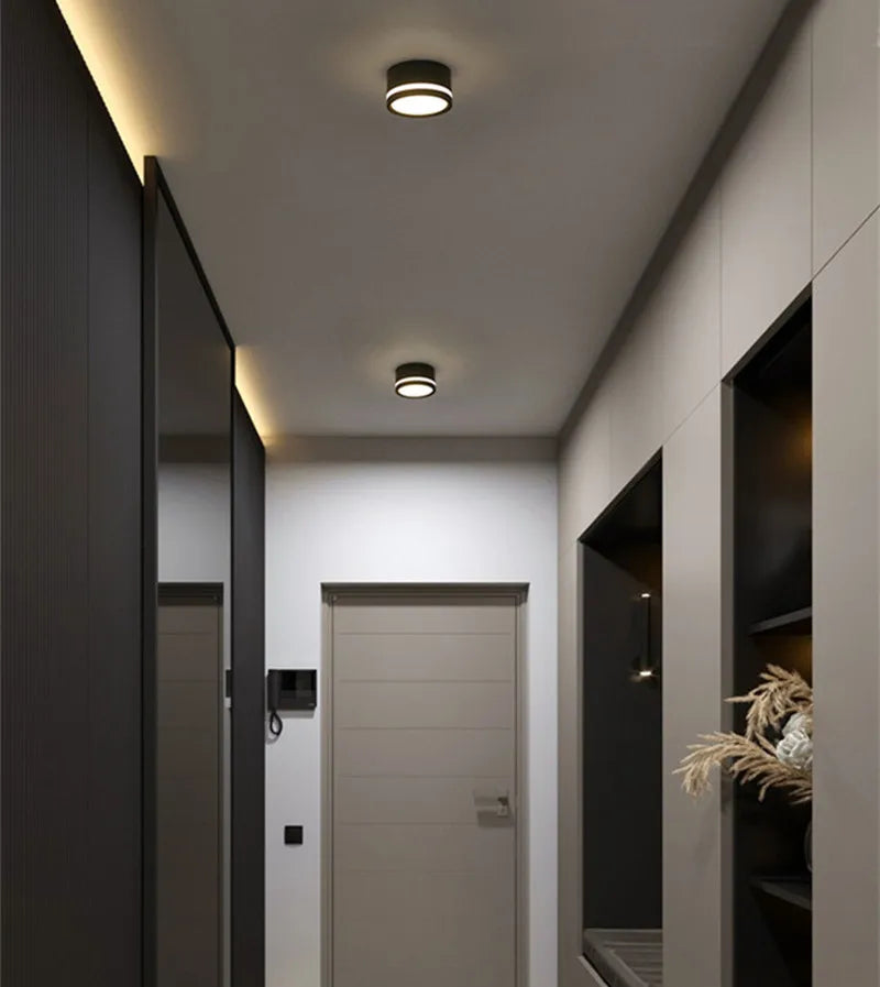 Luz de techo lámpara de punto redonda Led sala de estar Downlight montado en superficie AC220v luminaria luz decoración del hogar 7W 10W blanco cálido