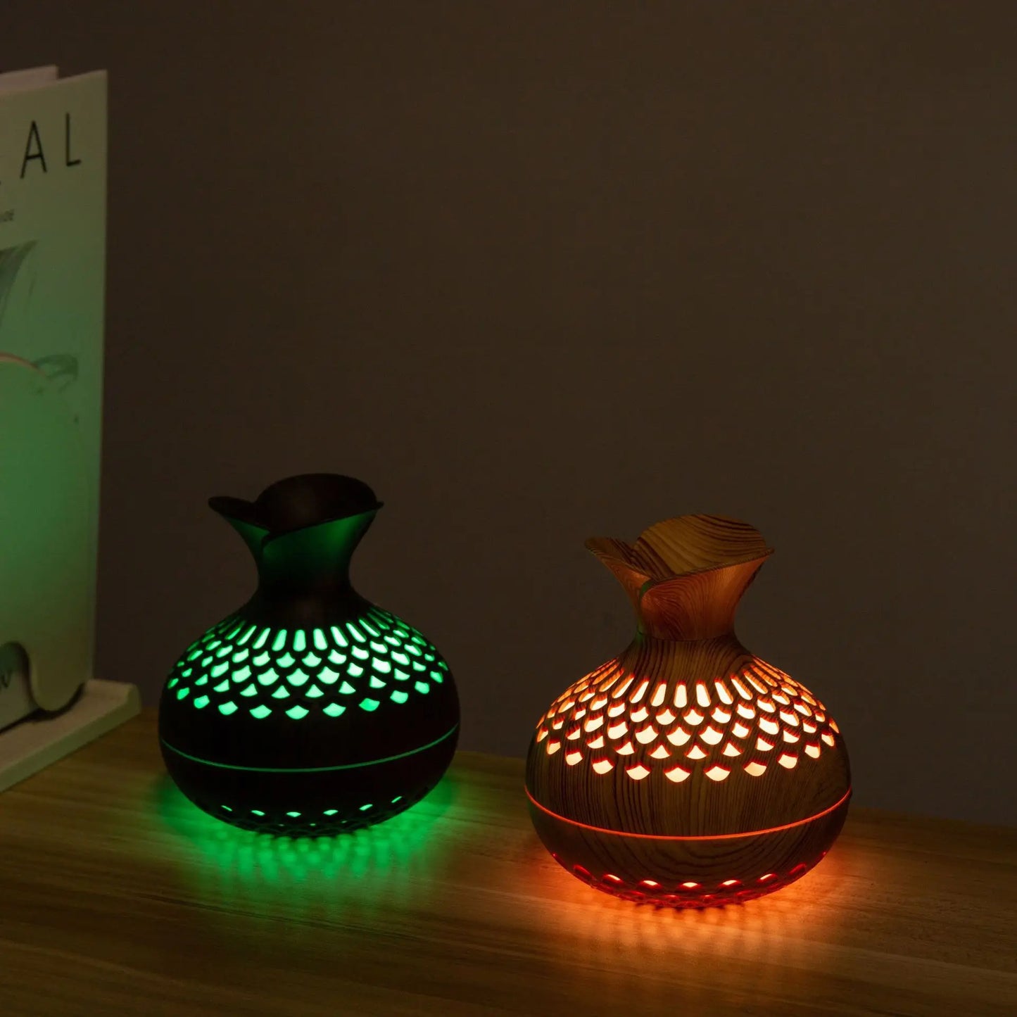 Humidificador de grano de madera, difusor de Aroma USB de 300ml, atomizador, humidificador USB para el hogar, instrumento hidratante, humidificador de escritorio