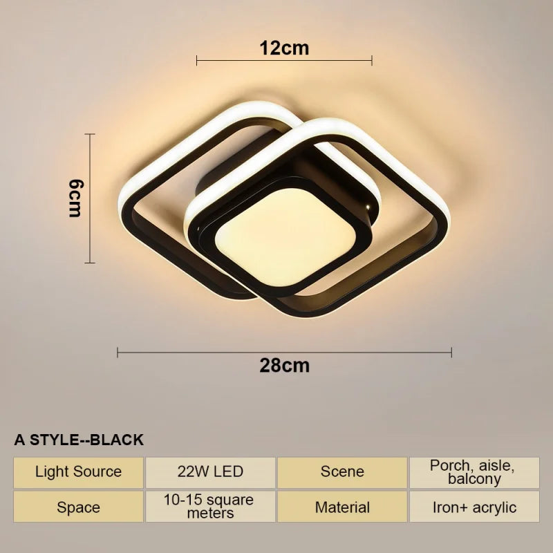 Lámpara de techo LED moderna para sala de estar, dormitorio, guardarropa, pasillo, escalera, luz de techo, decoración interior del hogar, accesorio de iluminación