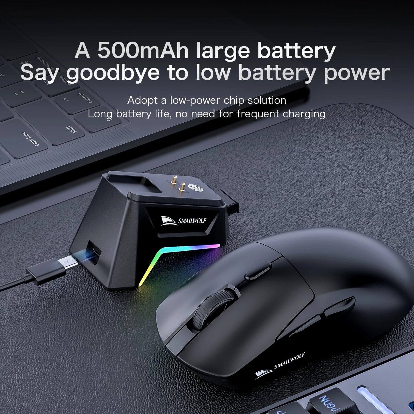 Ratón Inalámbrico SMAILWOLF M3 PRO con Bluetooth de Tres Modos, para Juegos, Portátil, Escritorio, PAW3311, con Cable, Ligero, para FPS