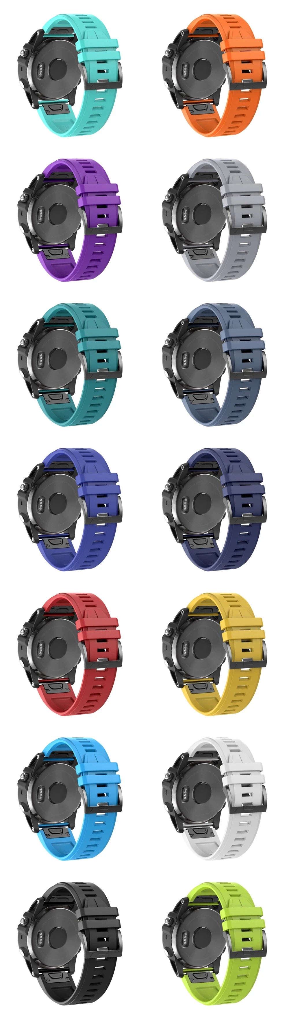 Correa deportiva de silicona QuickFit de 26 y 22mm para Garmin Fenix 7 7X PRO 6 6X GPS 5 5X Plus 3 HR Epix Pro instinto 2X