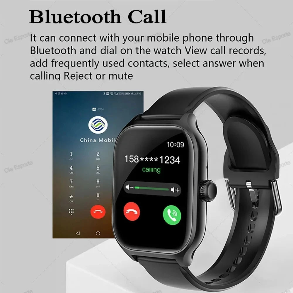 Reloj inteligente para Android IOS, pantalla HD de 1,83 pulgadas, Bluetooth, llamada, mensaje, alerta, música, modo deportivo, reloj inteligente para hombres y mujeres, regalo