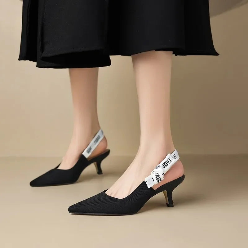 Sandalias de tacón de aguja elegantes con diseño de letras y cordones para mujer, ideales para fiestas, colección Verano 2026