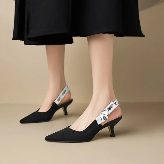 Sandalias de tacón de aguja elegantes con diseño de letras y cordones para mujer, ideales para fiestas, colección Verano 2026